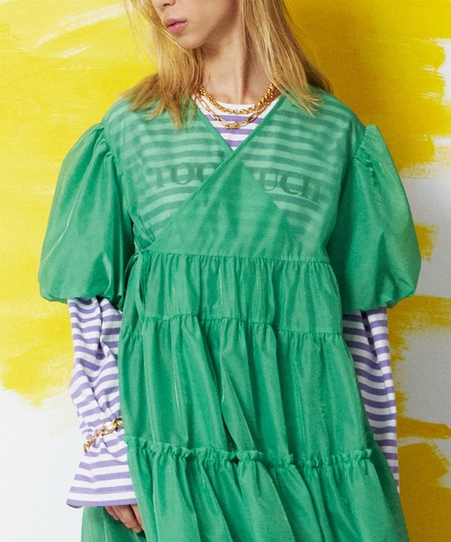 MAISON SPECIAL（メゾンスペシャル）の「2WAYシアーティアードワンピース【MAISON SPECIAL/メゾンスペシャル】（ワンピース・レディース・ブラック/グリーン/ゼブラ・FREE）」の7枚目の写真