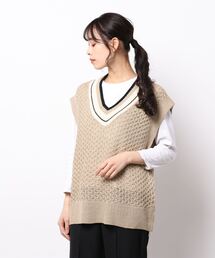 Samansa Mos2 blue | チルデンニットベスト(ベスト)