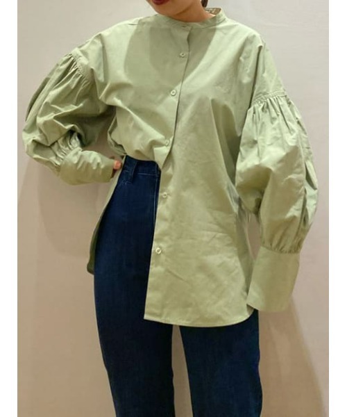 STYLEMIXER（スタイルミキサー）の「ｷﾞｬｻﾞｰｽﾘｰﾌﾞｼｬﾂ（シャツ/ブラウス・レディース・ブラック/ベージュ/ホワイト/ミント・FREE）」の4枚目の写真