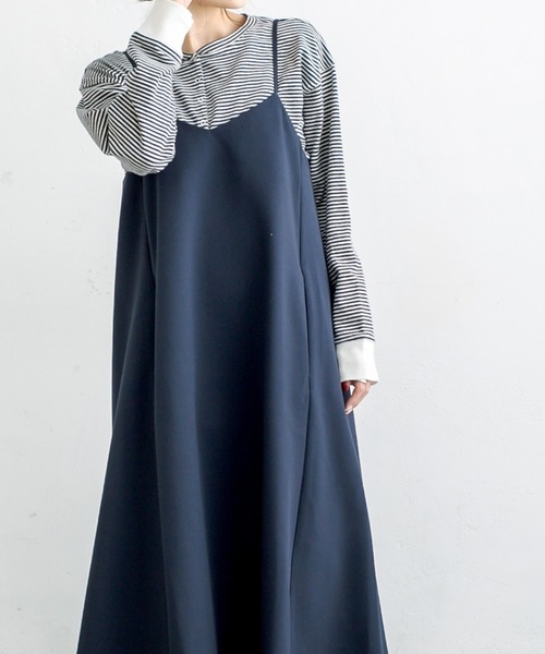 PUAL CE CIN（ピュアルセシン）の「ストレッチキャミワンピース（ワンピース・レディース・グレー/ベージュ/ネイビー・FREE）」の3枚目の写真