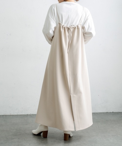 PUAL CE CIN（ピュアルセシン）の「ストレッチキャミワンピース（ワンピース・レディース・グレー/ベージュ/ネイビー・FREE）」の9枚目の写真