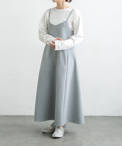 PUAL CE CIN（ピュアルセシン）の「ストレッチキャミワンピース（ワンピース・レディース・グレー/ベージュ/ネイビー・FREE）」の10枚目の写真