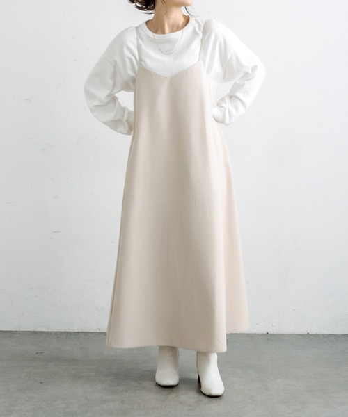 PUAL CE CIN（ピュアルセシン）の「ストレッチキャミワンピース（ワンピース・レディース・グレー/ベージュ/ネイビー・FREE）」の6枚目の写真