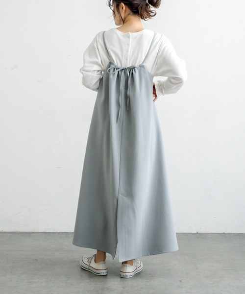 PUAL CE CIN（ピュアルセシン）の「ストレッチキャミワンピース（ワンピース・レディース・グレー/ベージュ/ネイビー・FREE）」の7枚目の写真