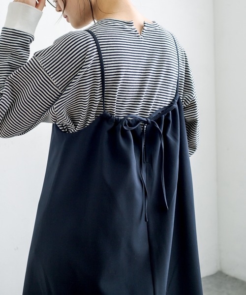 PUAL CE CIN（ピュアルセシン）の「ストレッチキャミワンピース（ワンピース・レディース・グレー/ベージュ/ネイビー・FREE）」の5枚目の写真