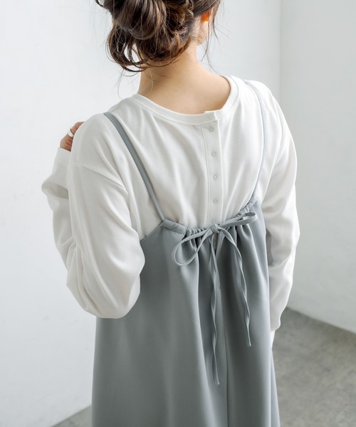 PUAL CE CIN（ピュアルセシン）の「ストレッチキャミワンピース（ワンピース・レディース・グレー/ベージュ/ネイビー・FREE）」の4枚目の写真