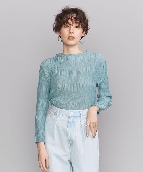 BEAUTY&YOUTH UNITED ARROWS（ビューティーアンドユースユナイテッドアローズ）の「BY バブル ハイネック プルオーバー -ウォッシャブル-（Tシャツ/カットソー・レディース・ライトブルー/ブラック/オフホワイト・FREE）」の8枚目の写真