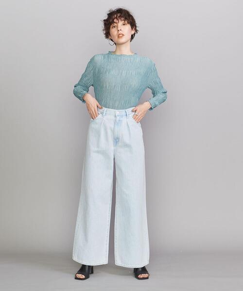 BEAUTY&YOUTH UNITED ARROWS（ビューティーアンドユースユナイテッドアローズ）の「BY バブル ハイネック プルオーバー -ウォッシャブル-（Tシャツ/カットソー・レディース・ライトブルー/ブラック/オフホワイト・FREE）」の9枚目の写真