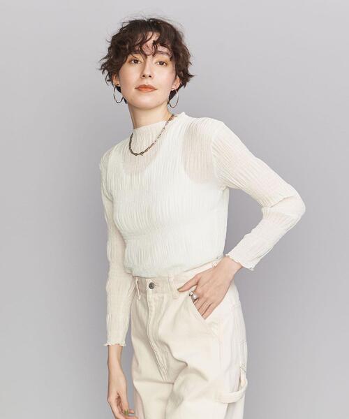 BEAUTY&YOUTH UNITED ARROWS（ビューティーアンドユースユナイテッドアローズ）の「BY バブル ハイネック プルオーバー -ウォッシャブル-（Tシャツ/カットソー・レディース・ライトブルー/ブラック/オフホワイト・FREE）」の10枚目の写真