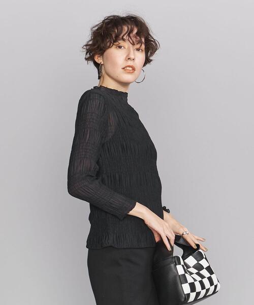 BEAUTY&YOUTH UNITED ARROWS（ビューティーアンドユースユナイテッドアローズ）の「BY バブル ハイネック プルオーバー -ウォッシャブル-（Tシャツ/カットソー・レディース・ライトブルー/ブラック/オフホワイト・FREE）」の12枚目の写真
