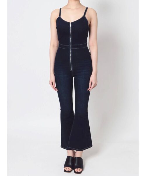 GYDA(ジェイダ)の「フロントZIPフレアデニムロンパース(つなぎ/オールインワン・レディース・インディゴブルー/ライトブルー・SMALL/MEDIUM)」の20枚目の写真