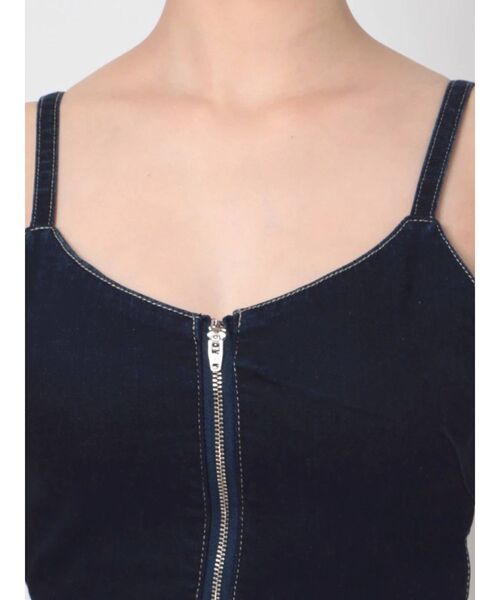 GYDA(ジェイダ)の「フロントZIPフレアデニムロンパース(つなぎ/オールインワン・レディース・インディゴブルー/ライトブルー・SMALL/MEDIUM)」の17枚目の写真