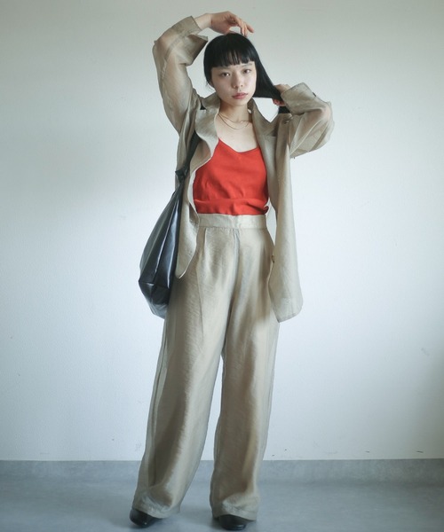 spoon store(スプーンストア)の「シアージャケットセットアップ(テーラードジャケット・レディース・ピンク/ベージュ・フリー)」の14枚目の写真