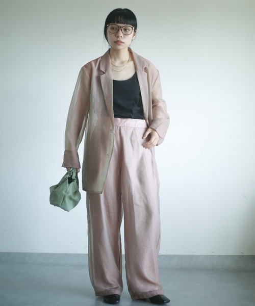 spoon store(スプーンストア)の「シアージャケットセットアップ(テーラードジャケット・レディース・ピンク/ベージュ・フリー)」の13枚目の写真