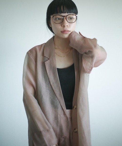 spoon store(スプーンストア)の「シアージャケットセットアップ(テーラードジャケット・レディース・ピンク/ベージュ・フリー)」の10枚目の写真