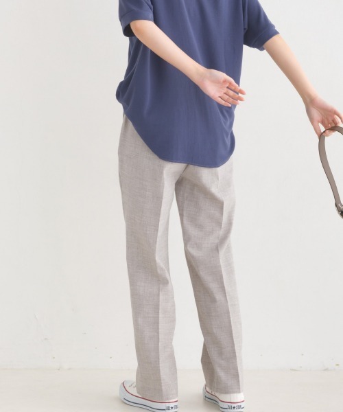 OMNES（オムネス）の「ストレッチ杢センタープレススラックスパンツ（スラックス・レディース・ベージュ/グレー・FREE）」の10枚目の写真