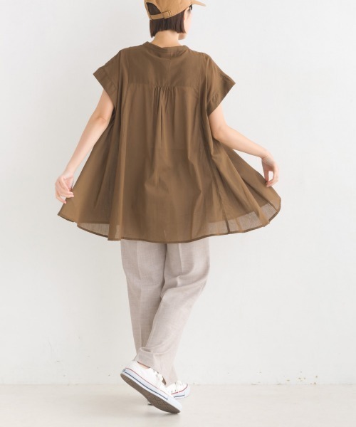 OMNES（オムネス）の「ストレッチ杢センタープレススラックスパンツ（スラックス・レディース・ベージュ/グレー・FREE）」の18枚目の写真