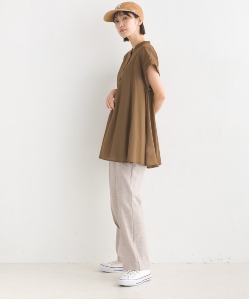 OMNES（オムネス）の「ストレッチ杢センタープレススラックスパンツ（スラックス・レディース・ベージュ/グレー・FREE）」の19枚目の写真