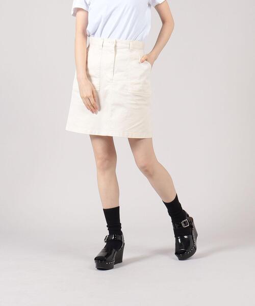 To b. by agnes b.(トゥービーバイアニエスベー)の「WS49 COURT カラーミニスカート(スカート・レディース・ホワイト系その他・36/38)」の2枚目の写真