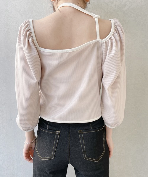 lilLilly（リルリリー）の「リブチョーカートップス（Tシャツ/カットソー・レディース・ベージュ/ブラック/ブルー・FREE）」の17枚目の写真