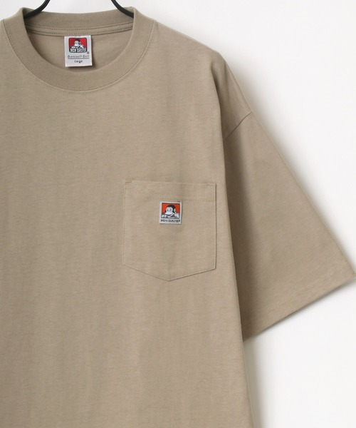 BEN DAVIS(ベンデイビス)の「BEN DAVIS/ベンデイビス オーバーサイズ ロゴ ピスネーム ワンポイント刺繍 ポケット 半袖Tシャツ/無地T(Tシャツ/カットソー・メンズ・ホワイト/チャコールグレー/アッシュグレー/ブラック/ベージュ/パープル/イエロー/ブラウン系その他/ベージュ系その他/グリーン系その他/ブルー系その他/グリーン系その他2/ブルー系その他2・M/L/XL)」の1枚目の写真