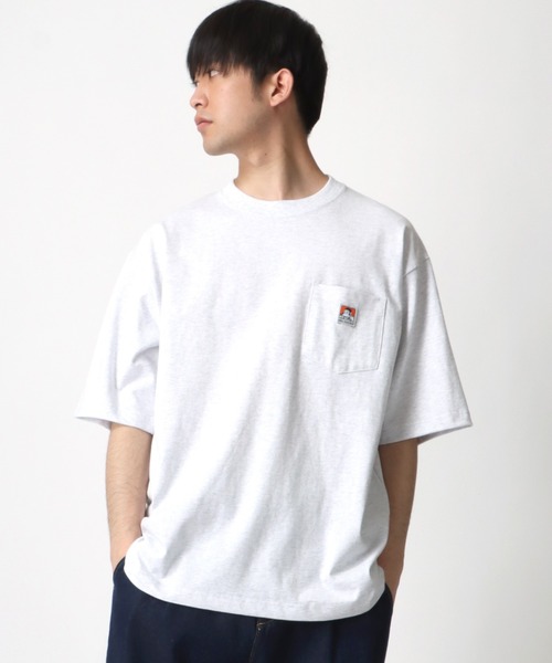 BEN DAVIS(ベンデイビス)の「BEN DAVIS/ベンデイビス オーバーサイズ ロゴ ピスネーム ワンポイント刺繍 ポケット 半袖Tシャツ/無地T(Tシャツ/カットソー・メンズ・ホワイト/チャコールグレー/アッシュグレー/ブラック/ベージュ/パープル/イエロー/ブラウン系その他/ベージュ系その他/グリーン系その他/ブルー系その他/グリーン系その他2/ブルー系その他2・M/L/XL)」の19枚目の写真