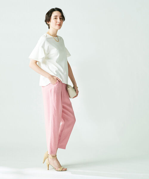 NOLLEY’S Sophi（ノーリーズソフィ）の「◇【WEB限定】バックフリル異素材使いプルオーバーカットソー（Tシャツ/カットソー・レディース・ホワイト/ブラック/ベージュ/ネイビー・38）」の12枚目の写真