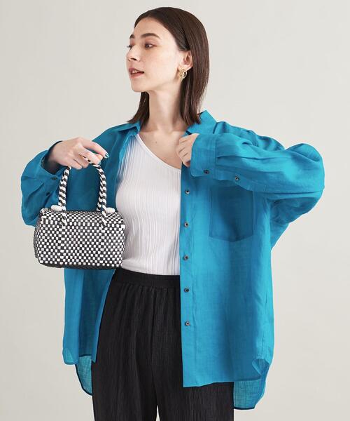 BEAUTY&YOUTH UNITED ARROWS（ビューティーアンドユースユナイテッドアローズ）の「BY TRADITIONAL 麻レギュラーシャツ -ウォッシャブル-（シャツ/ブラウス・レディース・ホワイト/ブラック/ターコイズブルー/オレンジ・FREE）」の3枚目の写真