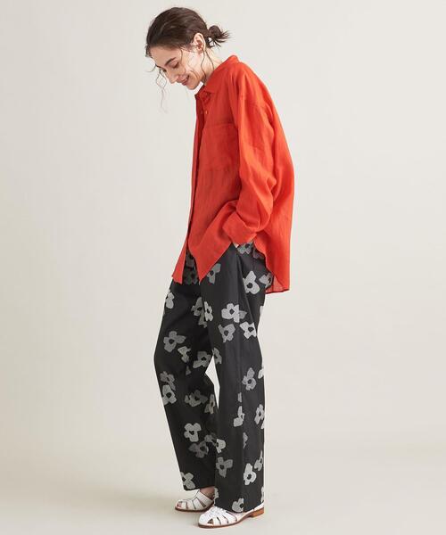 BEAUTY&YOUTH UNITED ARROWS（ビューティーアンドユースユナイテッドアローズ）の「BY TRADITIONAL 麻レギュラーシャツ -ウォッシャブル-（シャツ/ブラウス・レディース・ホワイト/ブラック/ターコイズブルー/オレンジ・FREE）」の6枚目の写真