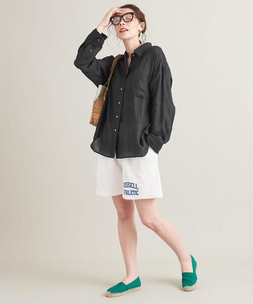 BEAUTY&YOUTH UNITED ARROWS（ビューティーアンドユースユナイテッドアローズ）の「BY TRADITIONAL 麻レギュラーシャツ -ウォッシャブル-（シャツ/ブラウス・レディース・ホワイト/ブラック/ターコイズブルー/オレンジ・FREE）」の10枚目の写真