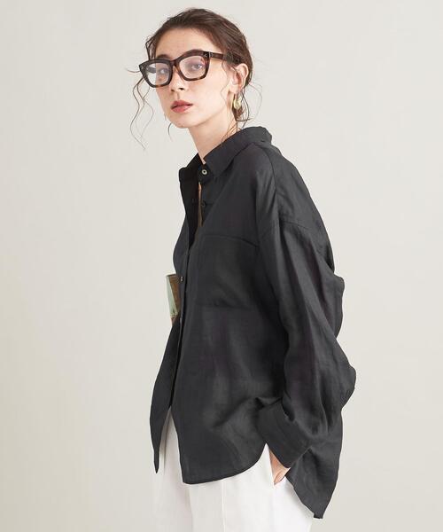BEAUTY&YOUTH UNITED ARROWS（ビューティーアンドユースユナイテッドアローズ）の「BY TRADITIONAL 麻レギュラーシャツ -ウォッシャブル-（シャツ/ブラウス・レディース・ホワイト/ブラック/ターコイズブルー/オレンジ・FREE）」の13枚目の写真