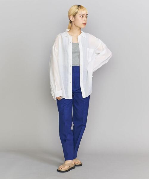 BEAUTY&YOUTH UNITED ARROWS（ビューティーアンドユースユナイテッドアローズ）の「BY TRADITIONAL 麻レギュラーシャツ -ウォッシャブル-（シャツ/ブラウス・レディース・ホワイト/ブラック/ターコイズブルー/オレンジ・FREE）」の19枚目の写真