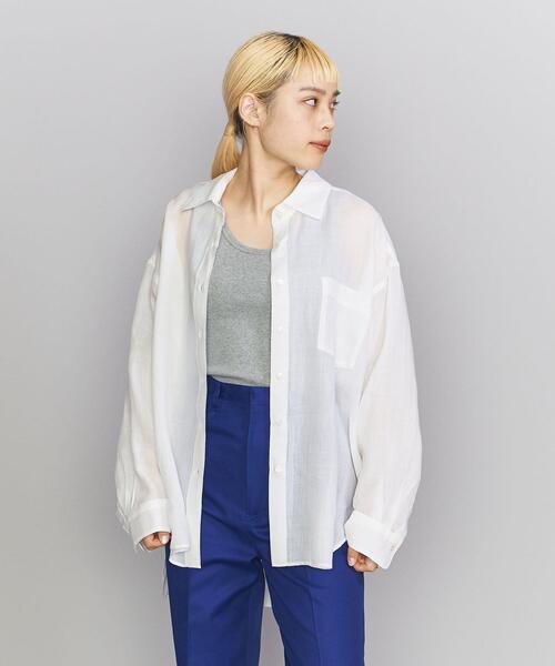 BEAUTY&YOUTH UNITED ARROWS（ビューティーアンドユースユナイテッドアローズ）の「BY TRADITIONAL 麻レギュラーシャツ -ウォッシャブル-（シャツ/ブラウス・レディース・ホワイト/ブラック/ターコイズブルー/オレンジ・FREE）」の20枚目の写真