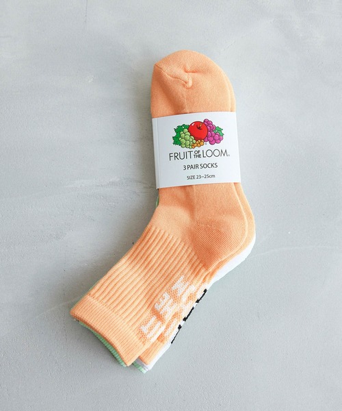 FRUIT OF THE LOOM（フルーツオブザルーム）の「【FRUIT OF THE LOOM/フルーツオブザルーム】バックロゴ3Pソックス（ソックス/靴下・レディース・その他・FREE）」の2枚目の写真