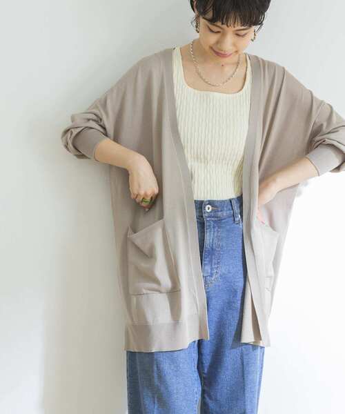 URBAN RESEARCH（アーバンリサーチ）の「UVカット加工ガウンカーディガン（カーディガン/ボレロ・レディース・アイボリー/グレー系その他/ブラック・FREE）」の3枚目の写真
