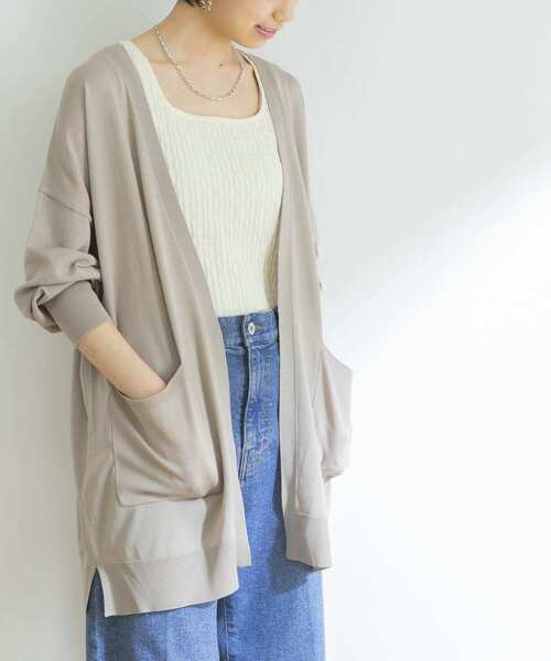 URBAN RESEARCH（アーバンリサーチ）の「UVカット加工ガウンカーディガン（カーディガン/ボレロ・レディース・アイボリー/グレー系その他/ブラック・FREE）」の9枚目の写真