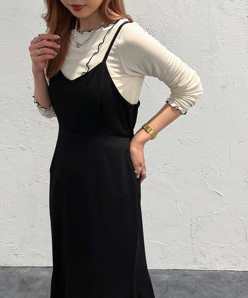 apres jour mignon（アプレジュールミニョン）の「クシュクシュクロスキャミワンピ【ZOZOTOWN限定アイテム】（ワンピース・レディース・ブラウン系その他/オレンジ/ブラック・フリー/X-LARGE）」の22枚目の写真