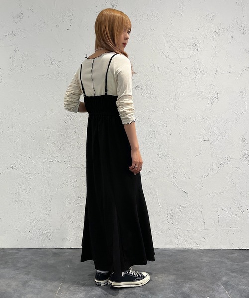 apres jour mignon（アプレジュールミニョン）の「クシュクシュクロスキャミワンピ【ZOZOTOWN限定アイテム】（ワンピース・レディース・ブラウン系その他/オレンジ/ブラック・フリー/X-LARGE）」の7枚目の写真