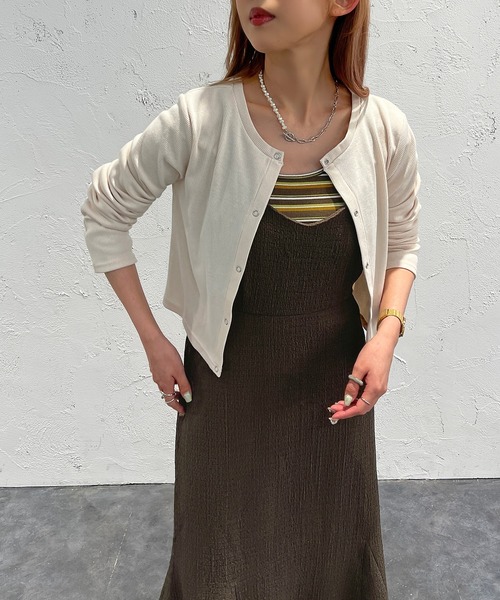 apres jour mignon（アプレジュールミニョン）の「クシュクシュクロスキャミワンピ【ZOZOTOWN限定アイテム】（ワンピース・レディース・ブラウン系その他/オレンジ/ブラック・フリー/X-LARGE）」の8枚目の写真