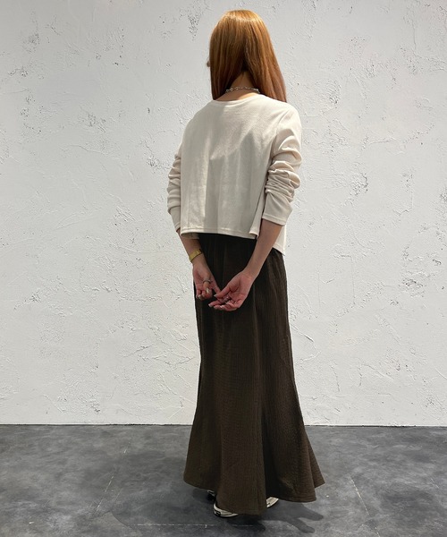 apres jour mignon（アプレジュールミニョン）の「クシュクシュクロスキャミワンピ【ZOZOTOWN限定アイテム】（ワンピース・レディース・ブラウン系その他/オレンジ/ブラック・フリー/X-LARGE）」の14枚目の写真