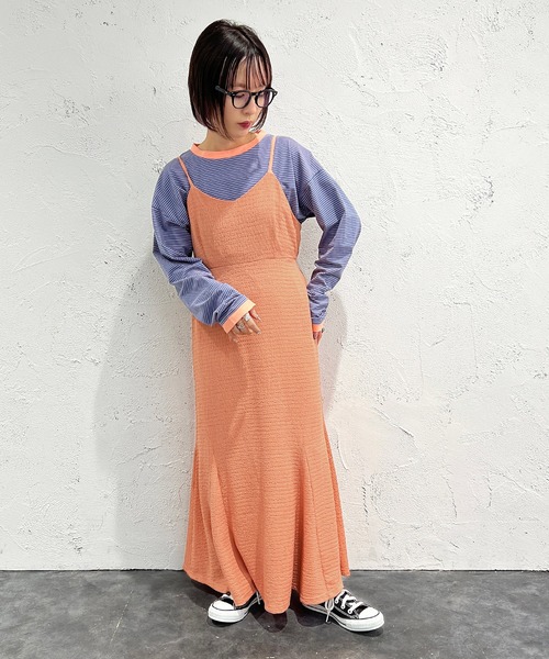 apres jour mignon（アプレジュールミニョン）の「クシュクシュクロスキャミワンピ【ZOZOTOWN限定アイテム】（ワンピース・レディース・ブラウン系その他/オレンジ/ブラック・フリー/X-LARGE）」の19枚目の写真