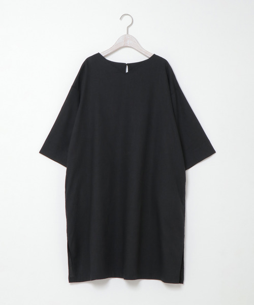 LBC（エルビーシー）の「リネンブレンドサックワンピ（ワンピース・レディース・ブラック/オレンジ/グリーン/ベージュ・M/L）」の2枚目の写真