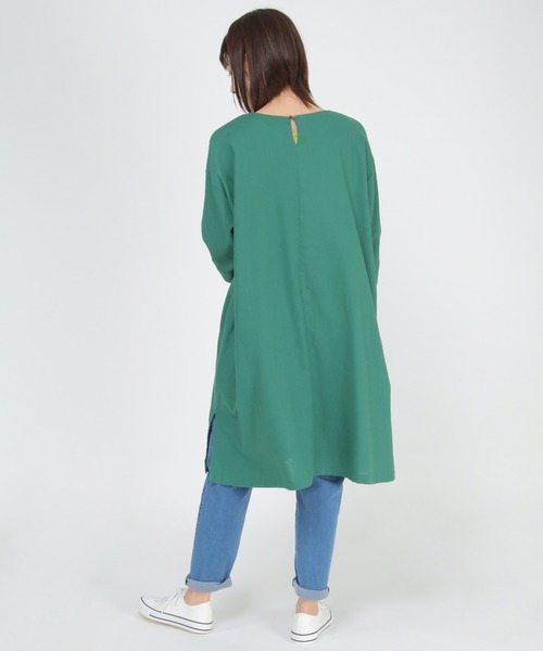 LBC（エルビーシー）の「リネンブレンドサックワンピ（ワンピース・レディース・ブラック/オレンジ/グリーン/ベージュ・M/L）」の9枚目の写真