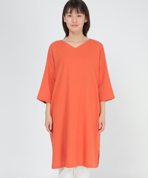 LBC（エルビーシー）の「リネンブレンドサックワンピ（ワンピース・レディース・ブラック/オレンジ/グリーン/ベージュ・M/L）」の14枚目の写真