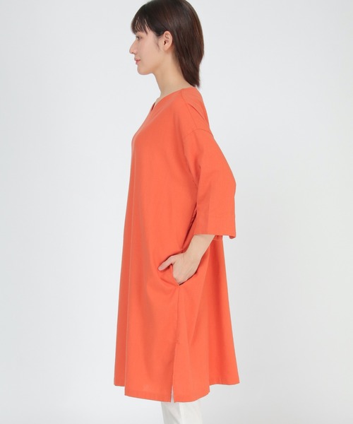 LBC（エルビーシー）の「リネンブレンドサックワンピ（ワンピース・レディース・ブラック/オレンジ/グリーン/ベージュ・M/L）」の15枚目の写真