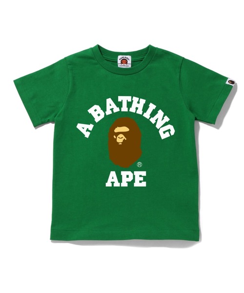 A BATHING APE（アベイシングエイプ）の「MIRROR COLLEGE TEE K（Tシャツ/カットソー・キッズ・イエロー/サックスブルー/ホワイト/ピンク/グリーン/ブラック・100/110/120/140/130/90）」の4枚目の写真