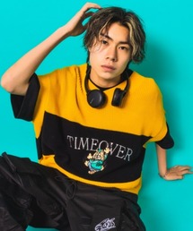 『A'gem/エージェム』LINE VEST/ワイドボーダー刺繍ニットベスト
