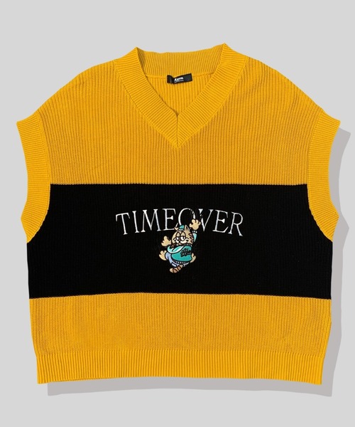 A'gem(エージェム)の「『A'gem/エージェム』LINE VEST/ワイドボーダー刺繍ニットベスト(ベスト・メンズ・イエロー/グレー/ダークグリーン・FREE)」の8枚目の写真