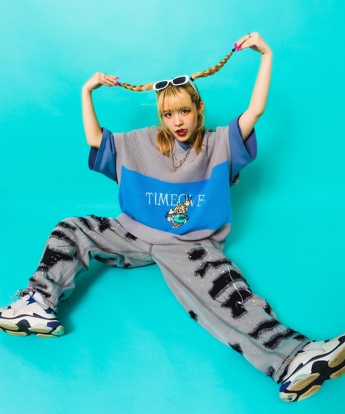 A'gem(エージェム)の「『A'gem/エージェム』LINE VEST/ワイドボーダー刺繍ニットベスト(ベスト・メンズ・イエロー/グレー/ダークグリーン・FREE)」の13枚目の写真