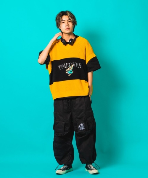A'gem(エージェム)の「『A'gem/エージェム』LINE VEST/ワイドボーダー刺繍ニットベスト(ベスト・メンズ・イエロー/グレー/ダークグリーン・FREE)」の20枚目の写真